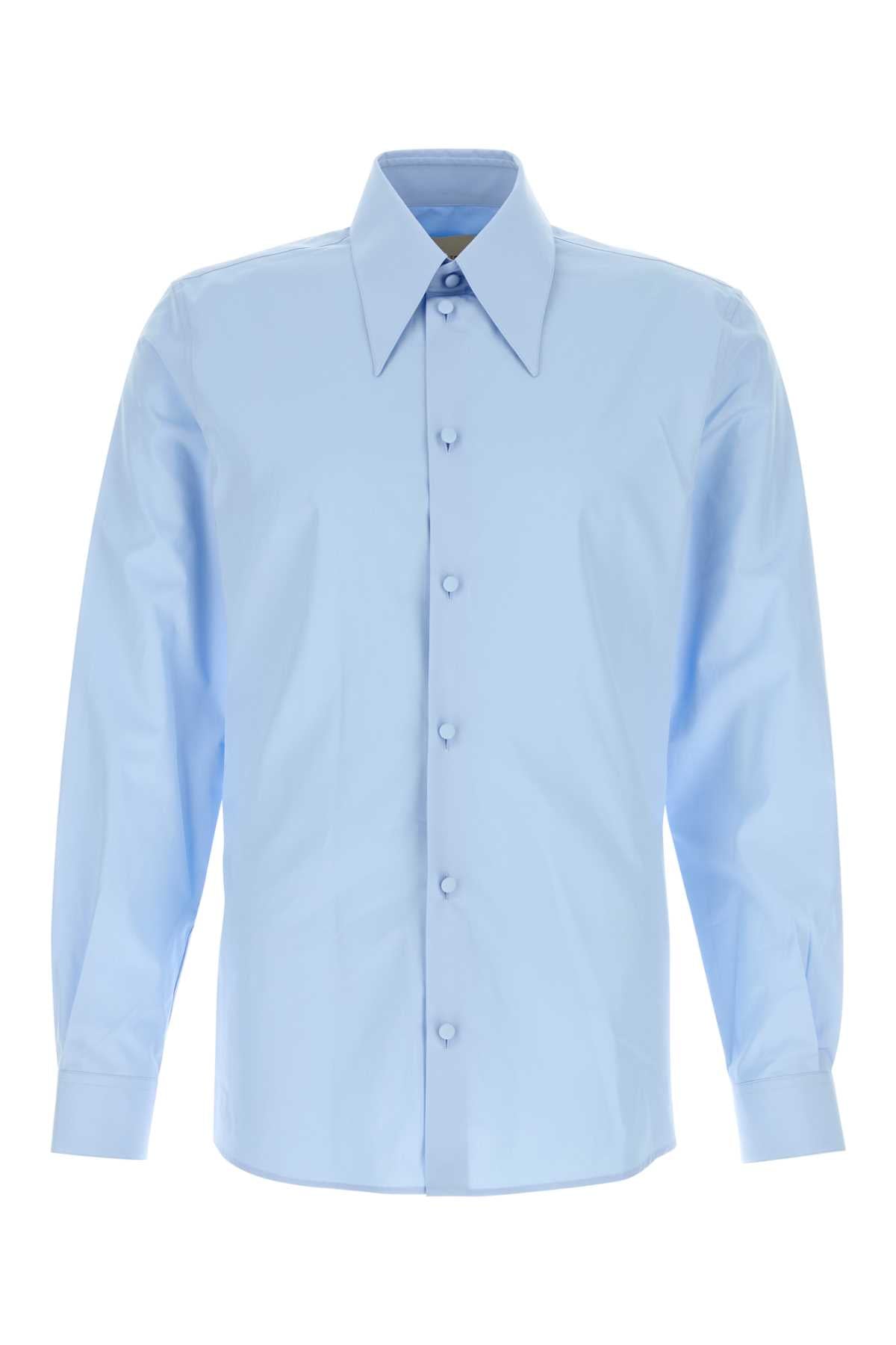 Light-Blue Poplin Shirt Cielo Exterior: Cotton Camicie