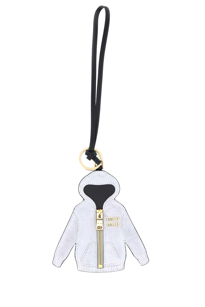 Grey Suede Keyring Grigio Vitello Portachiavi