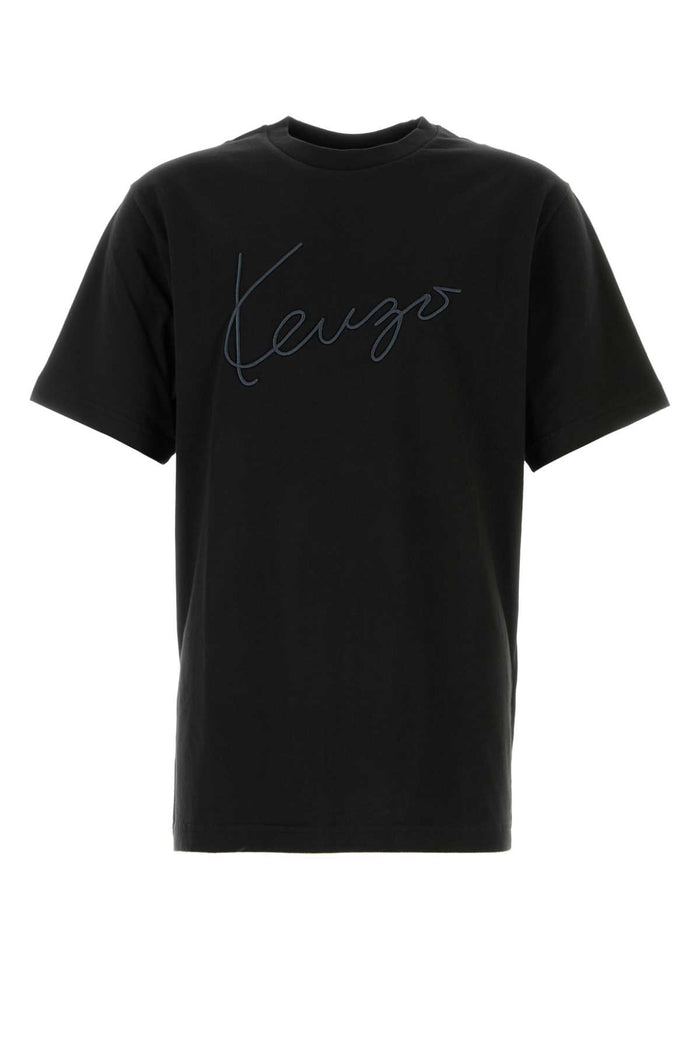 Black Cotton T-Shirt Offwhite Exterior