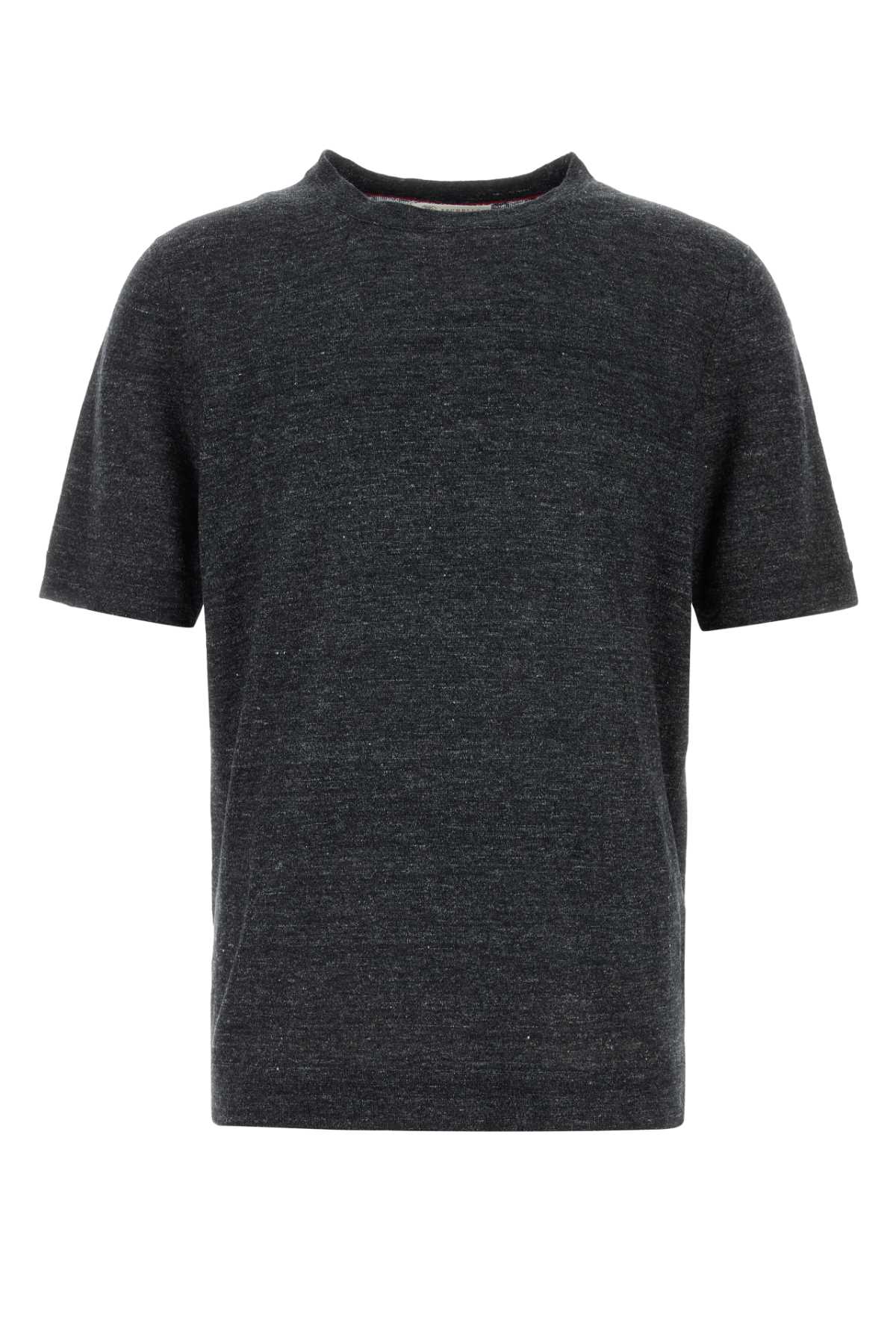 Melange Black Linen Blend Sweater Lignite Exterior: Cotton Maglieria