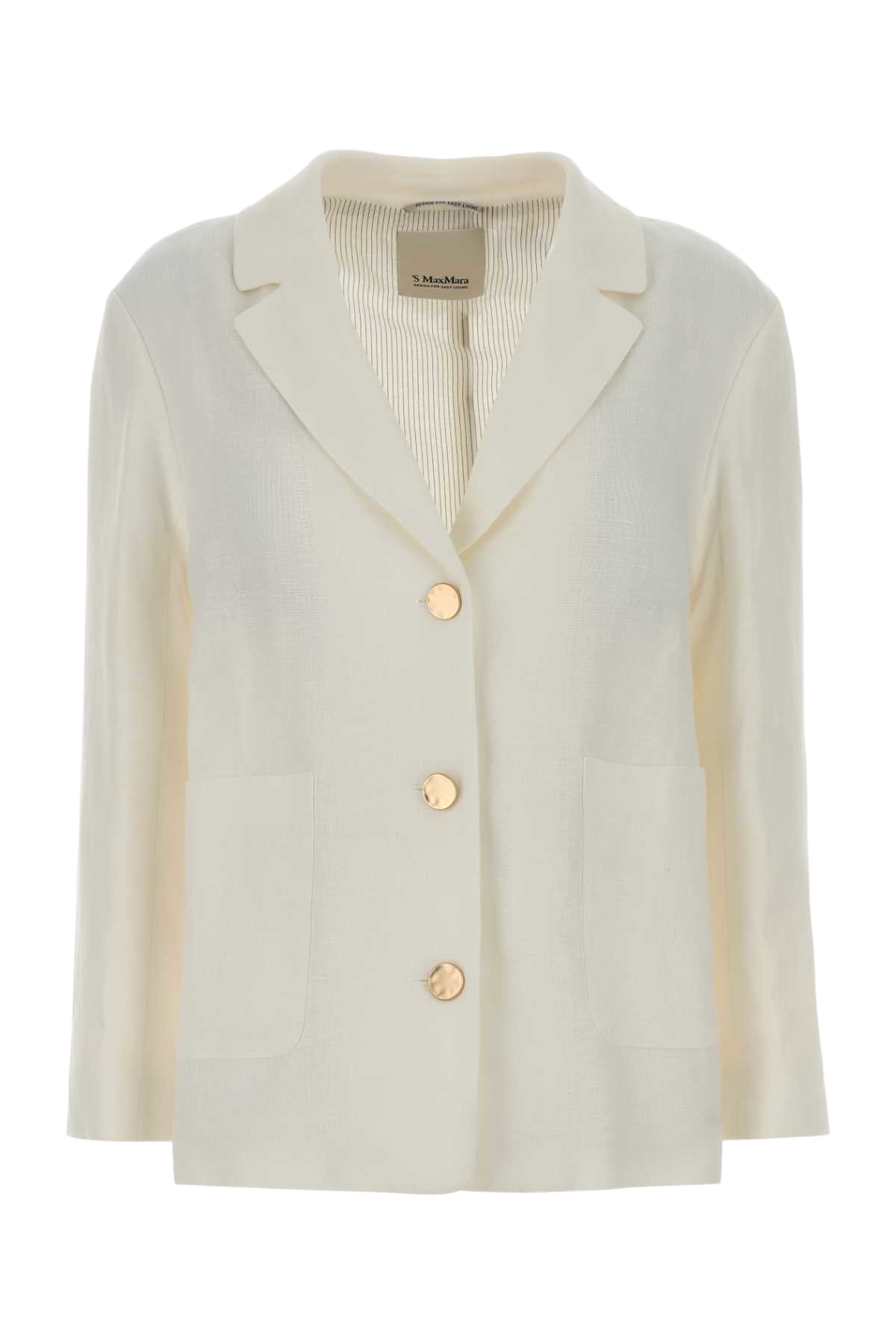 White Linen Carlotta Blazer Bianco Giacche E Gilet