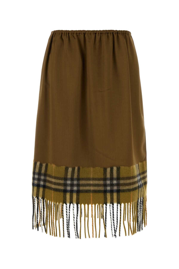 Burberry Exterior: 100% Viscose. Lining: 100% Viscose skirt in brown
