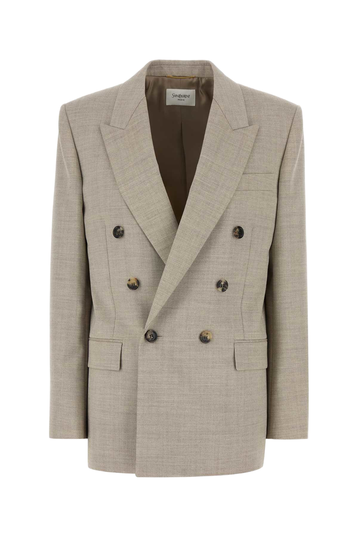 Cappuccino Wool Blazer Beige Taupe Exterior: Lining: Silk Giacche E Gilet