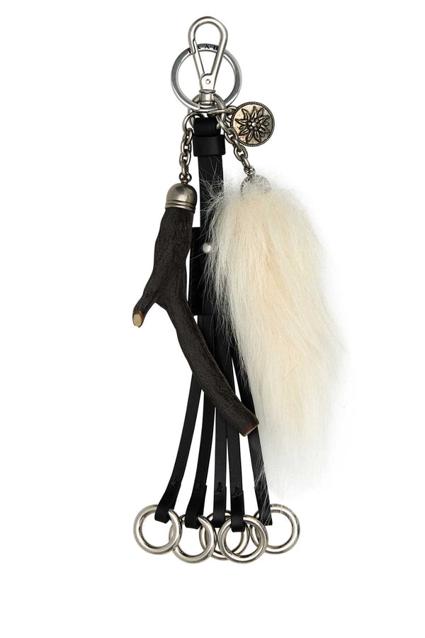Prada 100% stainless steel key case in black