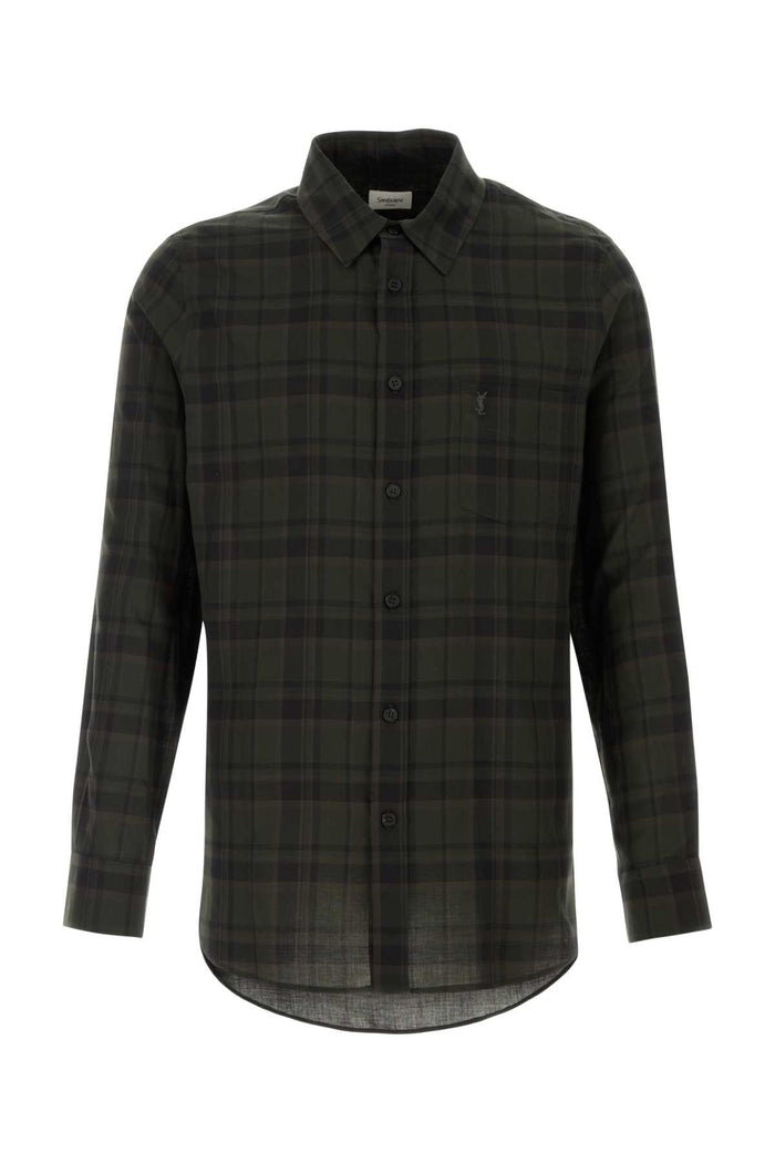 Embroidered Cotton Shirt Falklandchecksod Exterior: Camicie