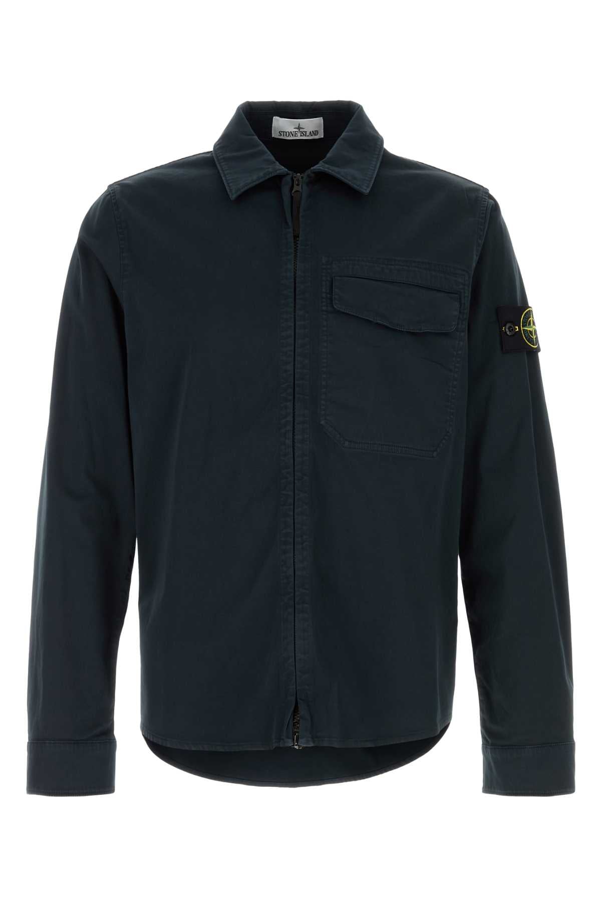 Navy Blue Exterior: Cotton Elastane Camicie
