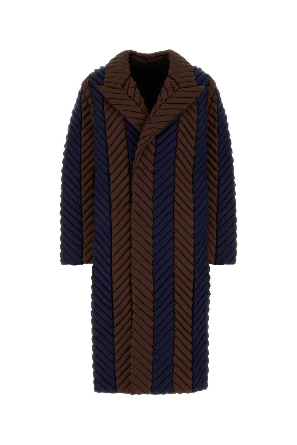 Two-Tone Nylon Down Jacket Brownbluenavy Piumini