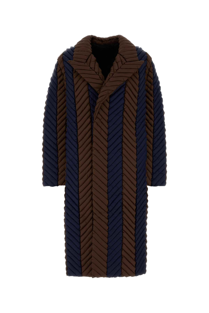 Two-Tone Nylon Down Jacket Brownbluenavy Piumini