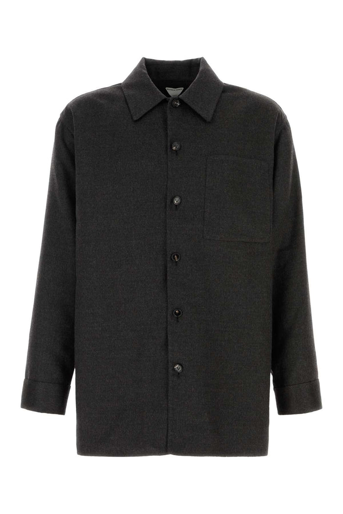 Dark Grey Flannel Shirt Charcoalmelange Exterior: Cashmere Silk Camicie