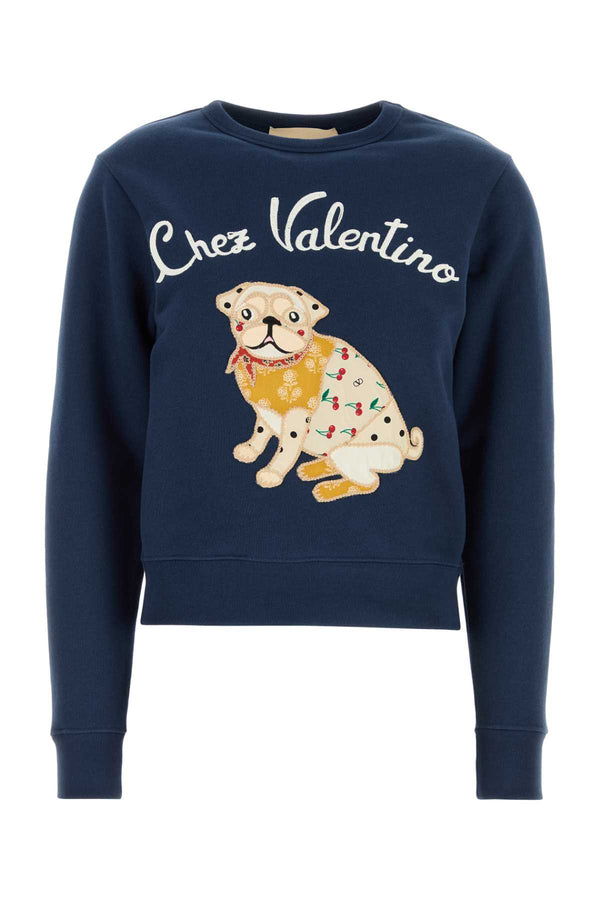 Valentino Garavani Felpa 100% Cotton sweatshirt in navy