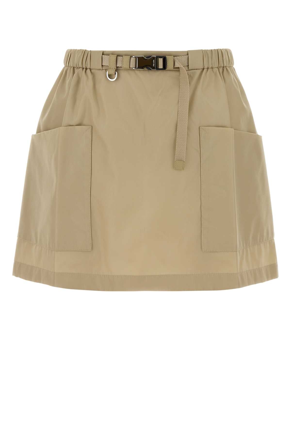 Beige Re-Nylon Mini Skirt Deserto Exterior: Gonne