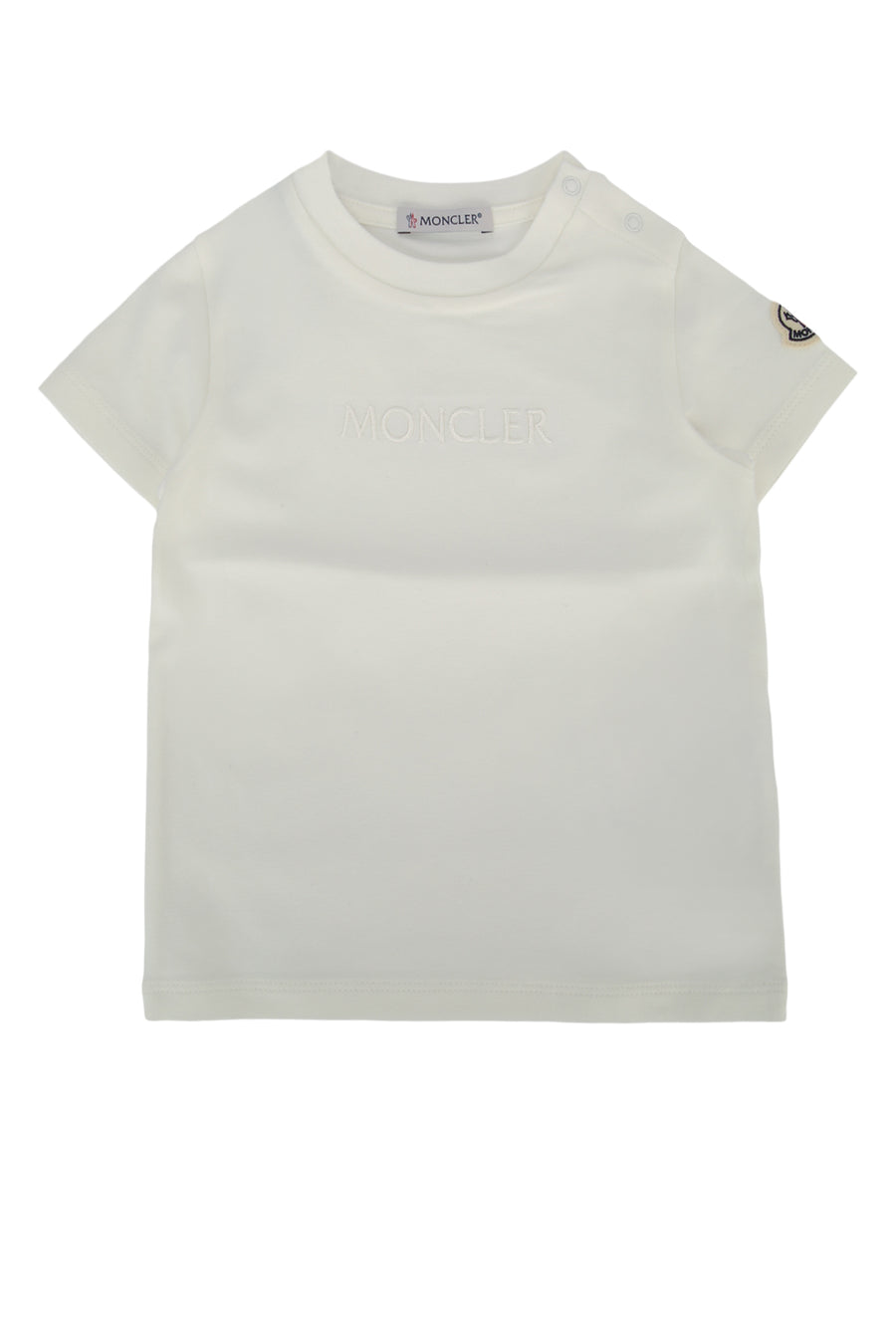Moncler Jr 92% Cotton t-shirt in cream