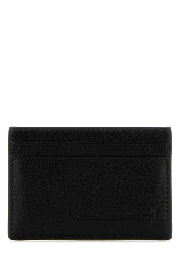 Tom Ford Grain Upper: 100% Goat Leather card case in black