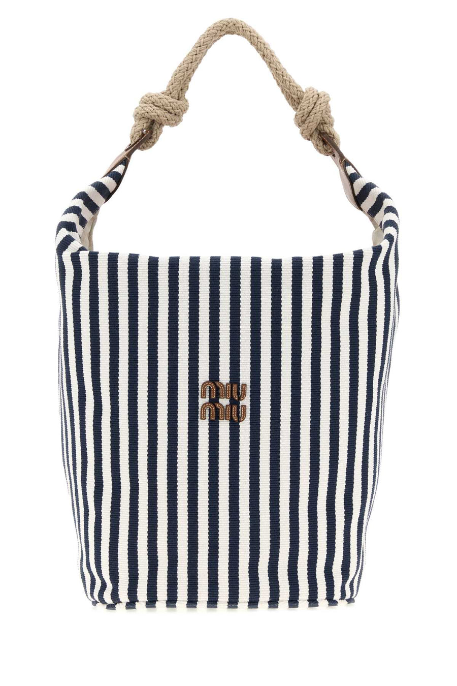 Miu Miu Exterior: 100% Fabric bucket bag in navy