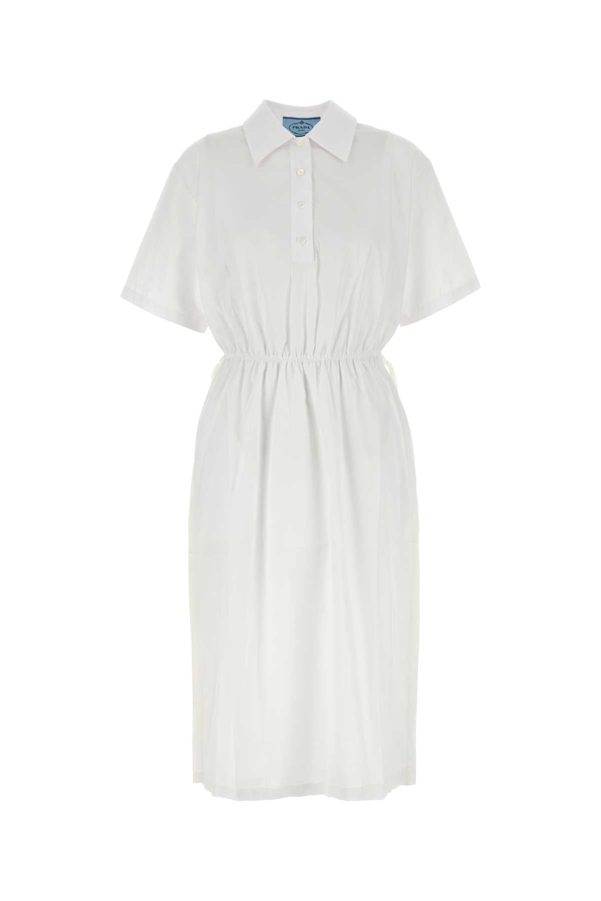 White Poplin Shirt Dress Bianco Exterior: Cotton Abiti