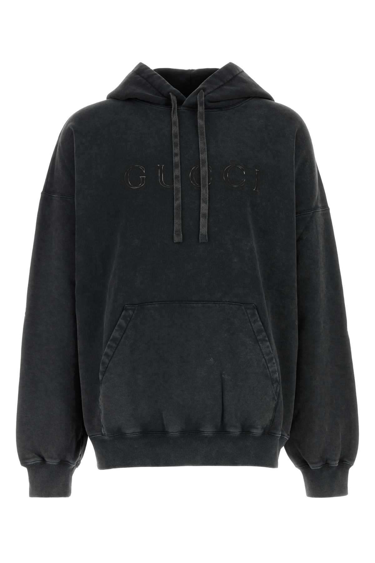 Charcoal Cotton Sweatshirt Black Fabric Felpe