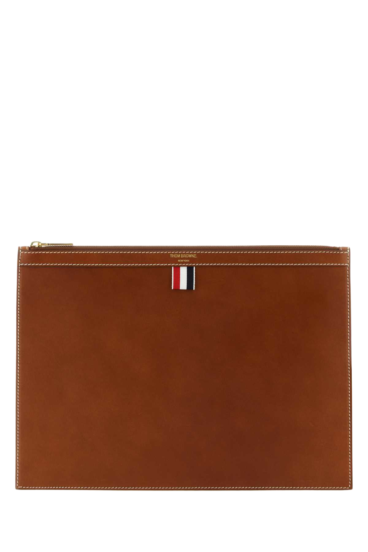 Brown Leather Document Case Natural Portafogli