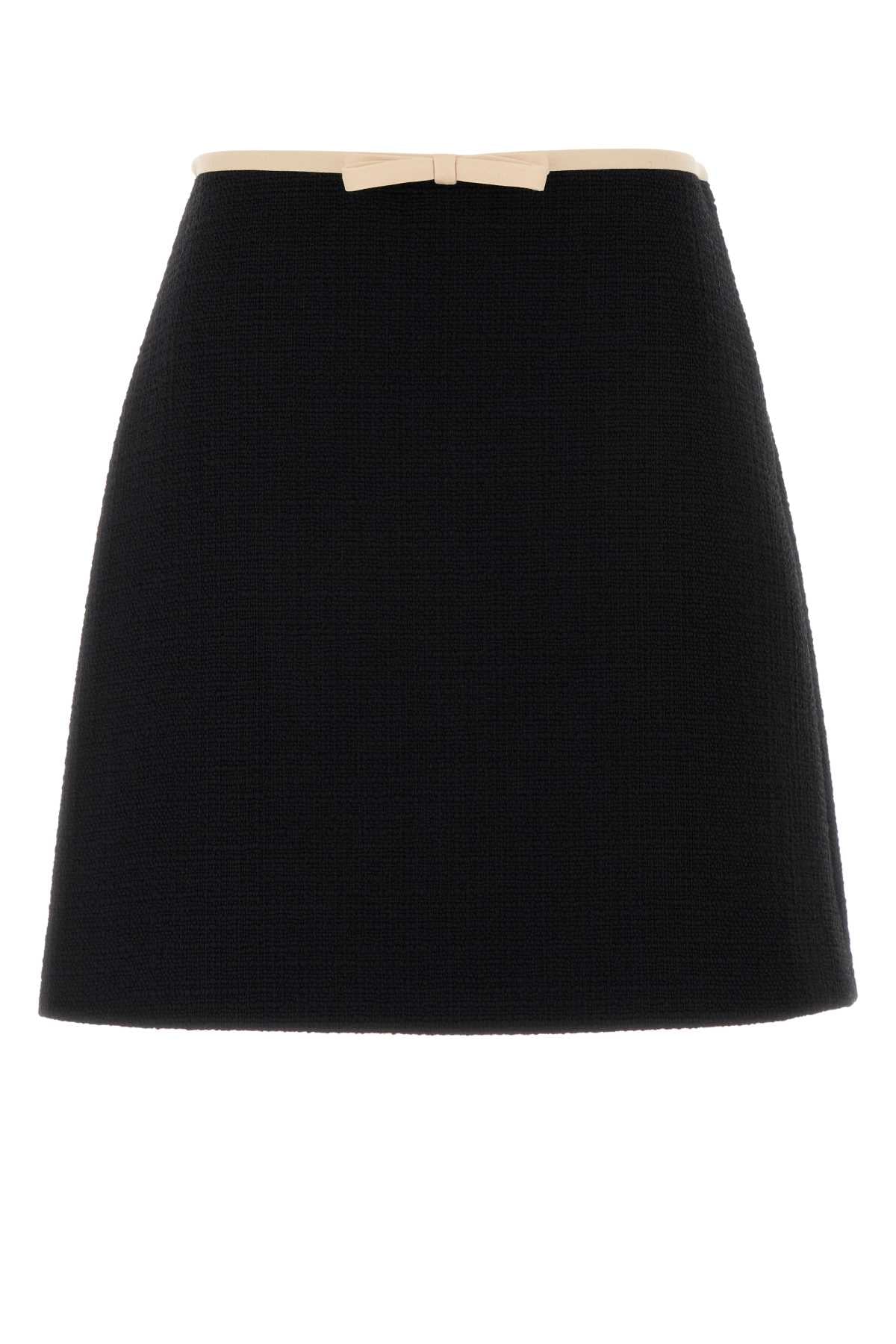 Black Tweed Mini Skirt Es9 Gonne