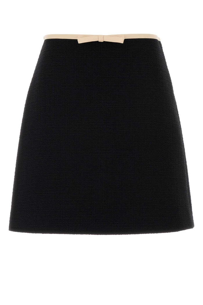 Black Tweed Mini Skirt Es9 Gonne