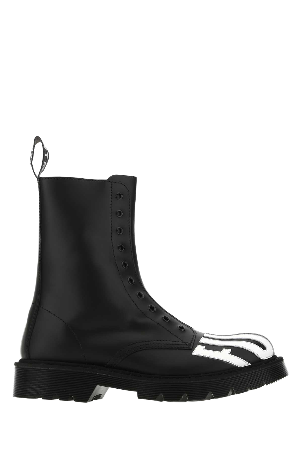 Black Leather Ankle Boots Stivali