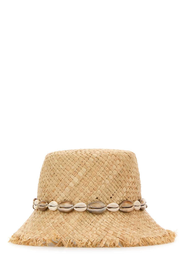 Alanui Dream 100% Raffia bucket hat in beige