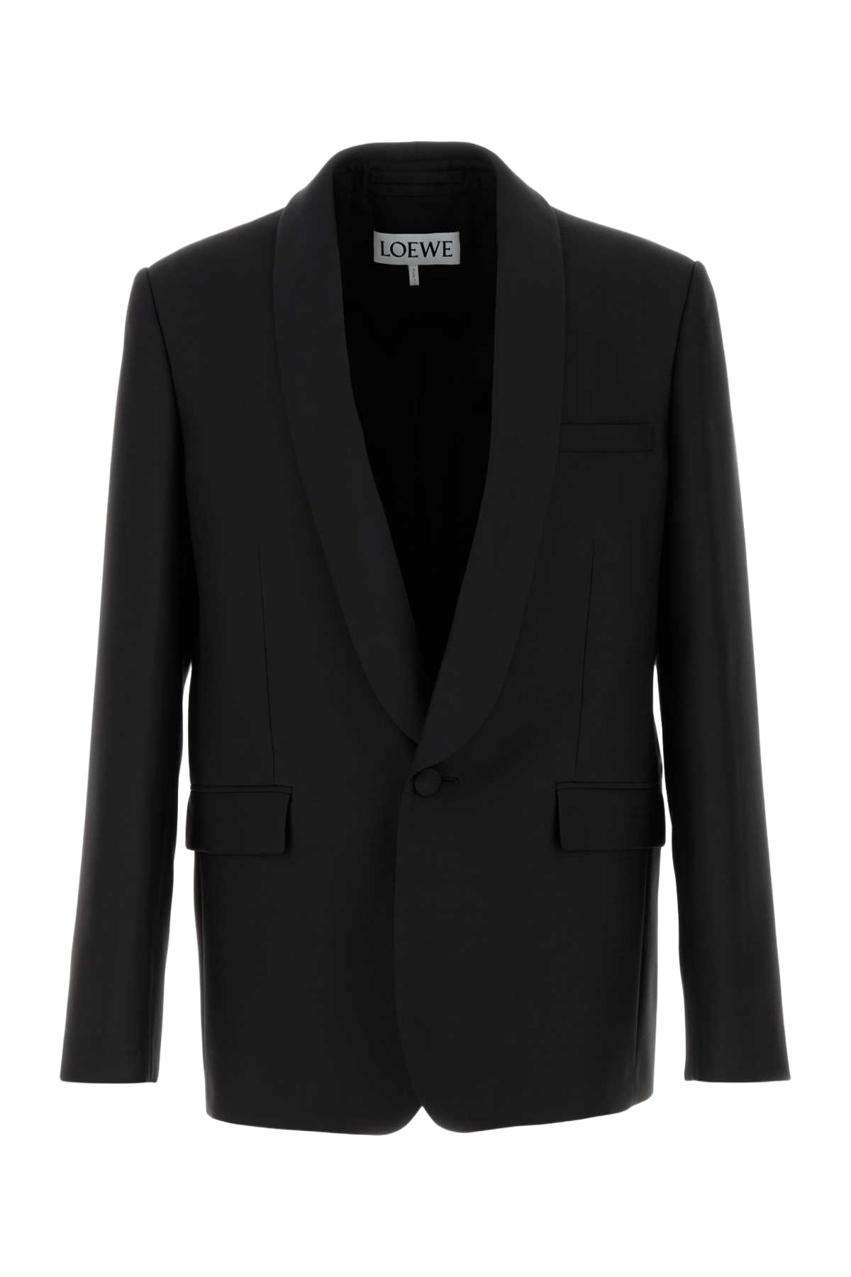 Black Wool Blend Blazer Giacche E Gilet