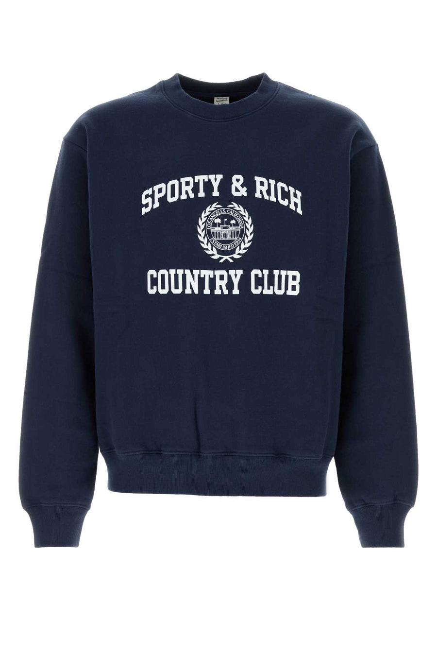 Sporty & Rich Crest 100% Cotton sweatshirt in navy