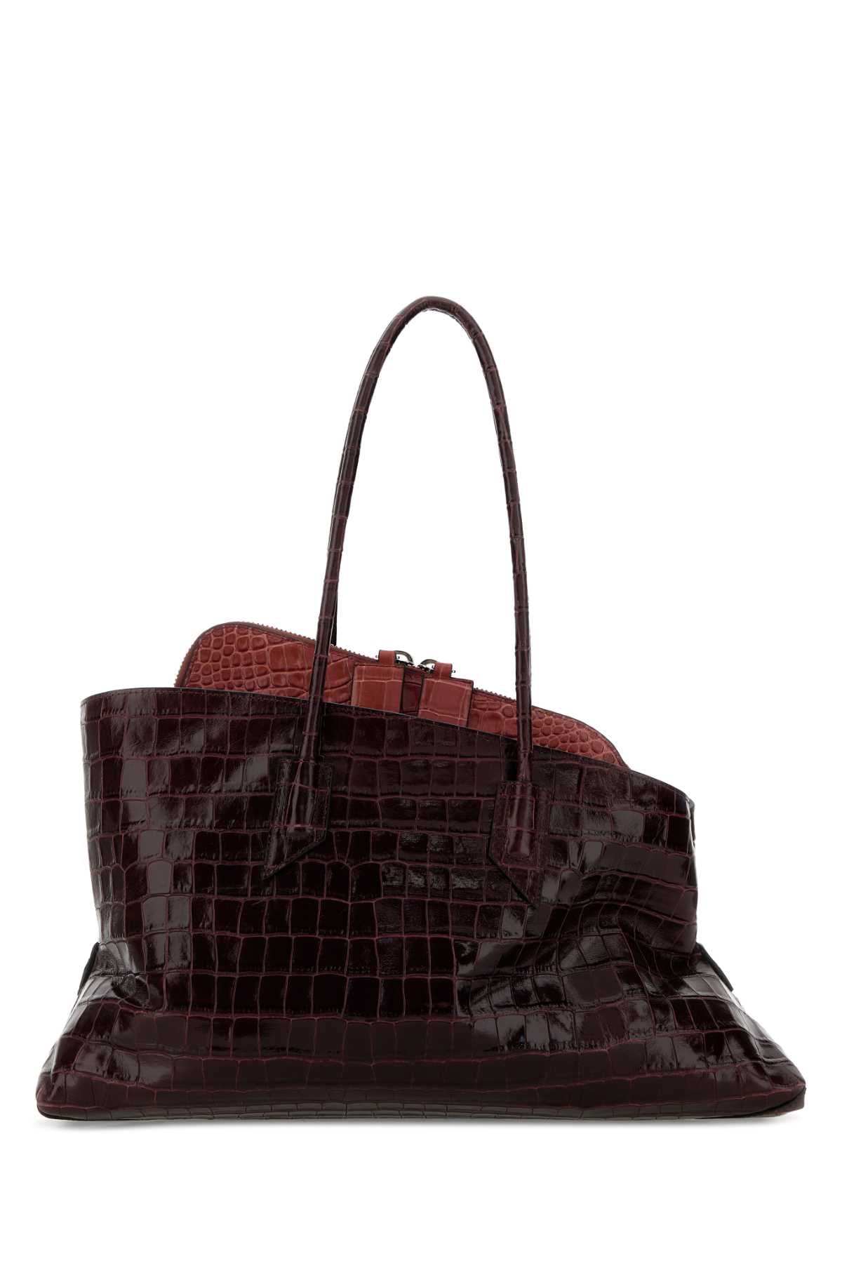 Burgundy Leather Medium La Passeggiata Shoulder Bag Fadedbordeaux Borse A Mano