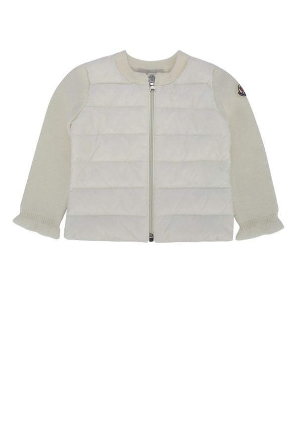 Moncler Jr Nylon down jacket in white