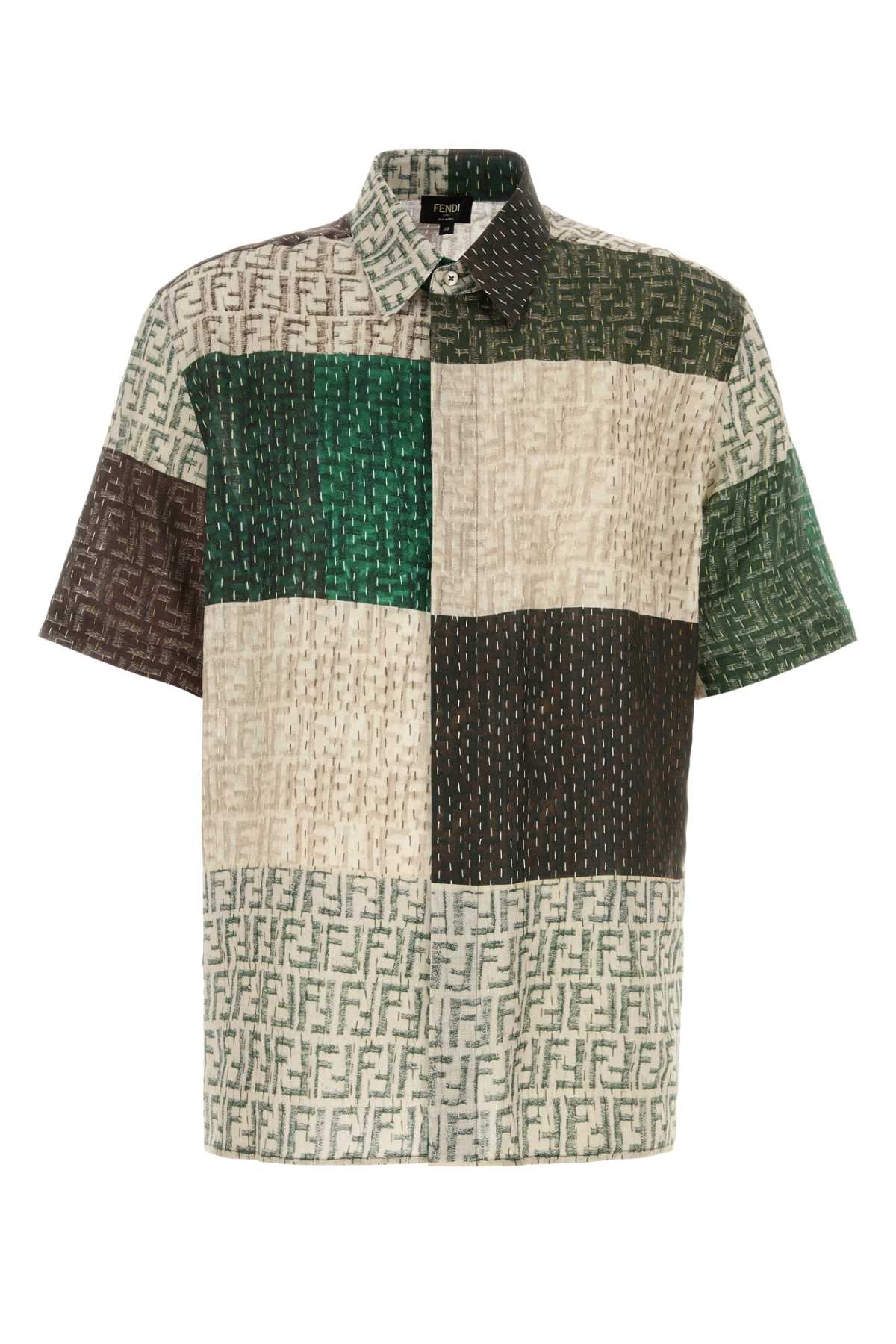 Multicolor Linen Shirt Pecan+jungle Exterior: Camicie