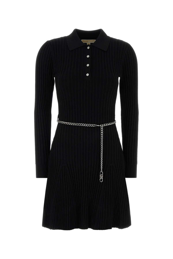 Michael By Michael Kors Polo 64% Recycled Viscose mini dress in black