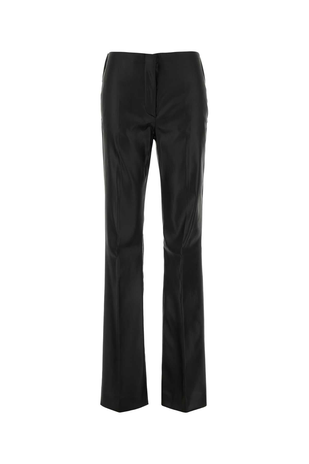 Black Stretch Satin Adepto1234 Pant Nero Pantaloni