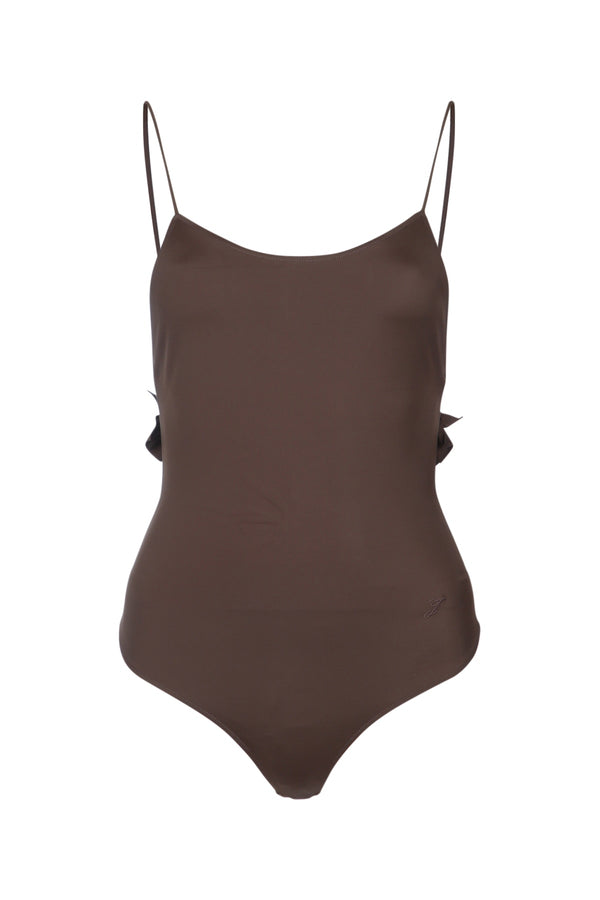 Jacquemus Maillot 78% polyamide swimsuit in brown