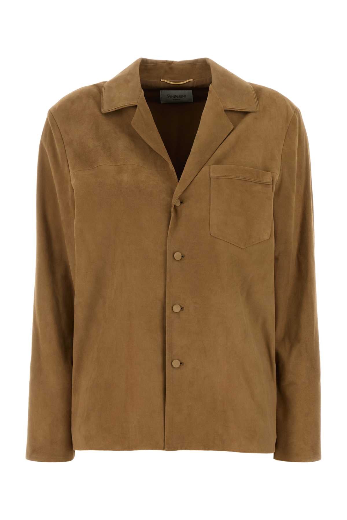 Beige Suede Jacket Tabac Camicie