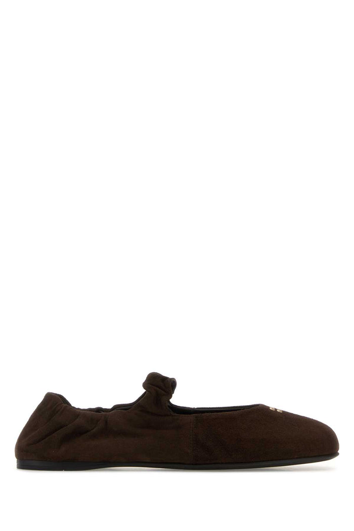 Dark Brown Suede Ballerinas Moro Ballerine
