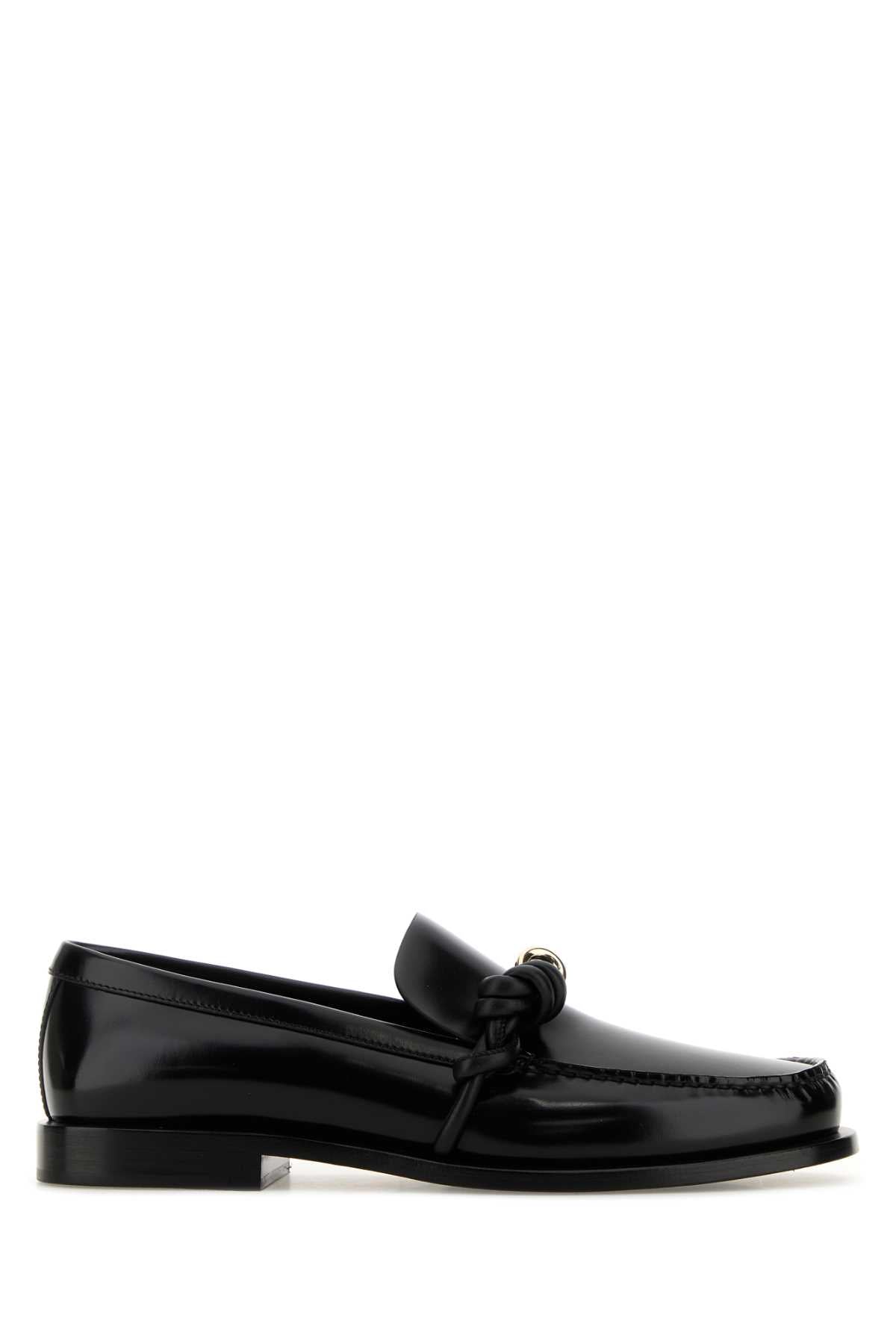 Black Leather Tangle Loafers Mocassini