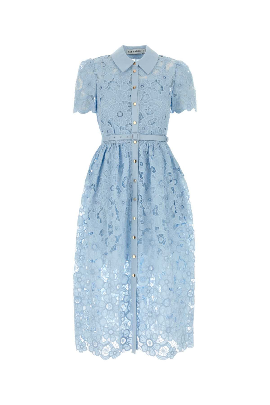 Self-Portrait Midi Exterior: 100% Polyester dress in blue