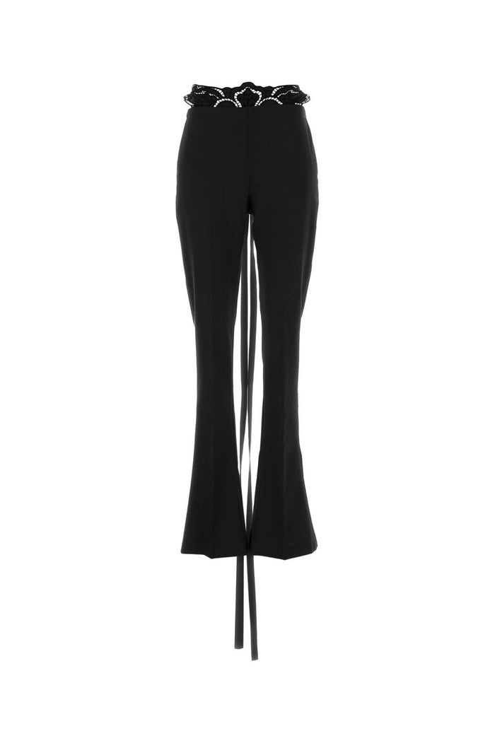 Black Stretch Polyester Blend Pant Nero Pantaloni