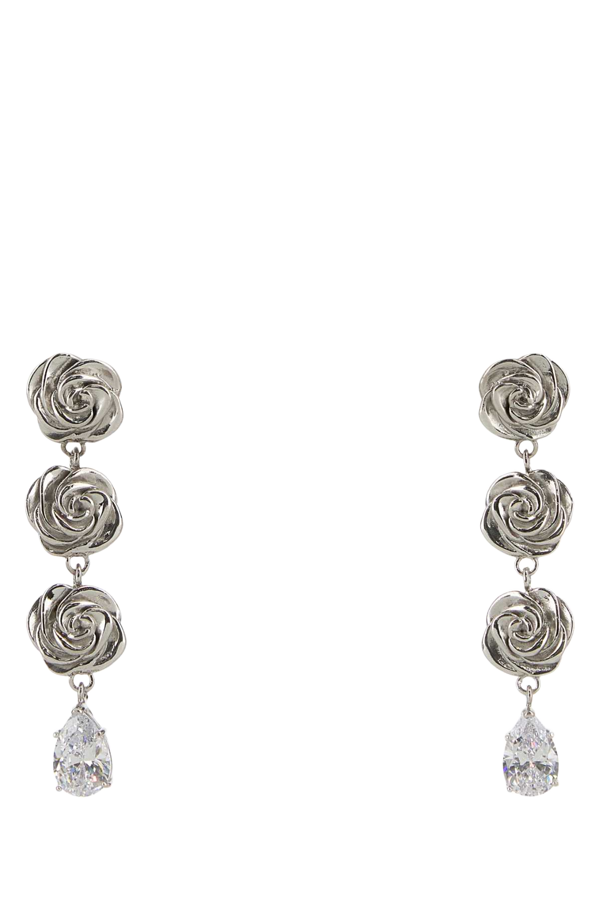 Silver Metal Earrings Rhodiumsilver Orecchini