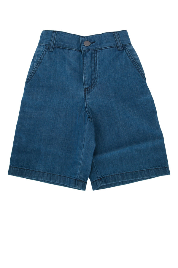 Fendi Kids Denim 100% cotton bermuda shorts in blue