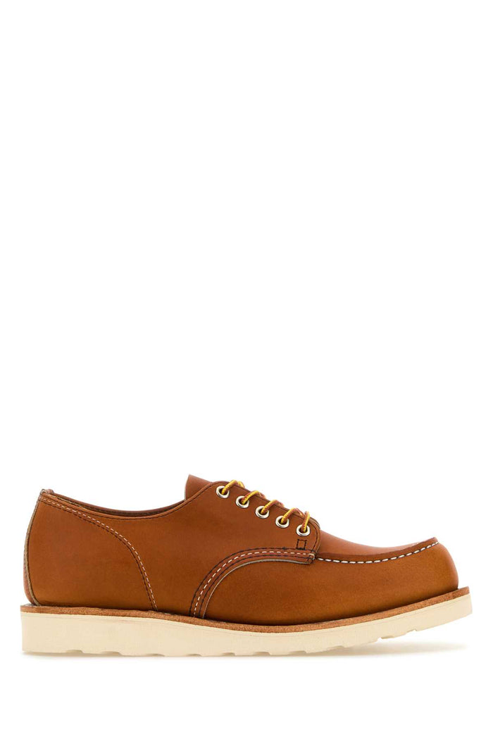 Caramel Leather Lace-Up Shoes Orolegacy Scarpe Stringate