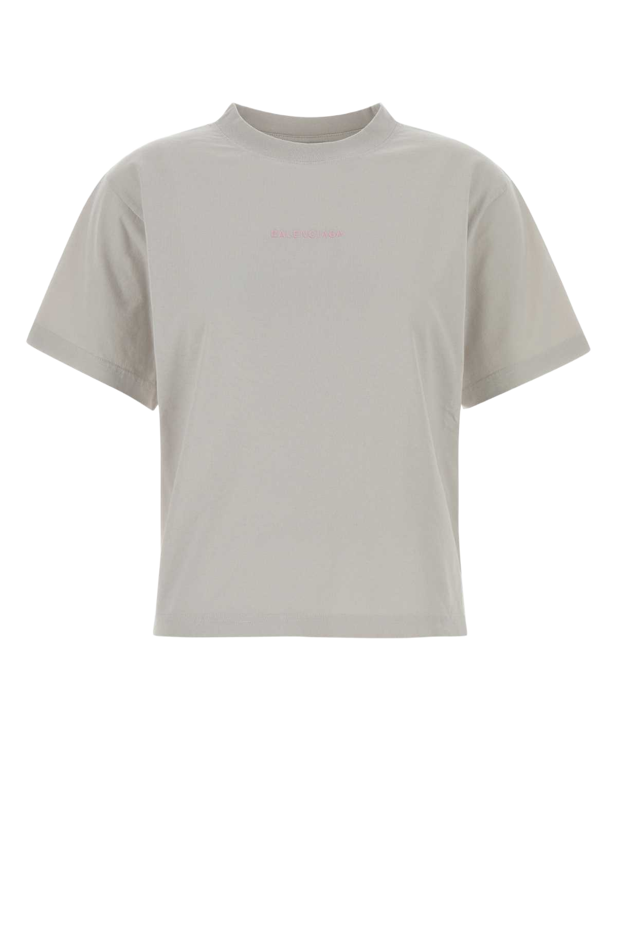 Light Grey Cotton T-Shirt Dirty White/bby Pink Exterior
