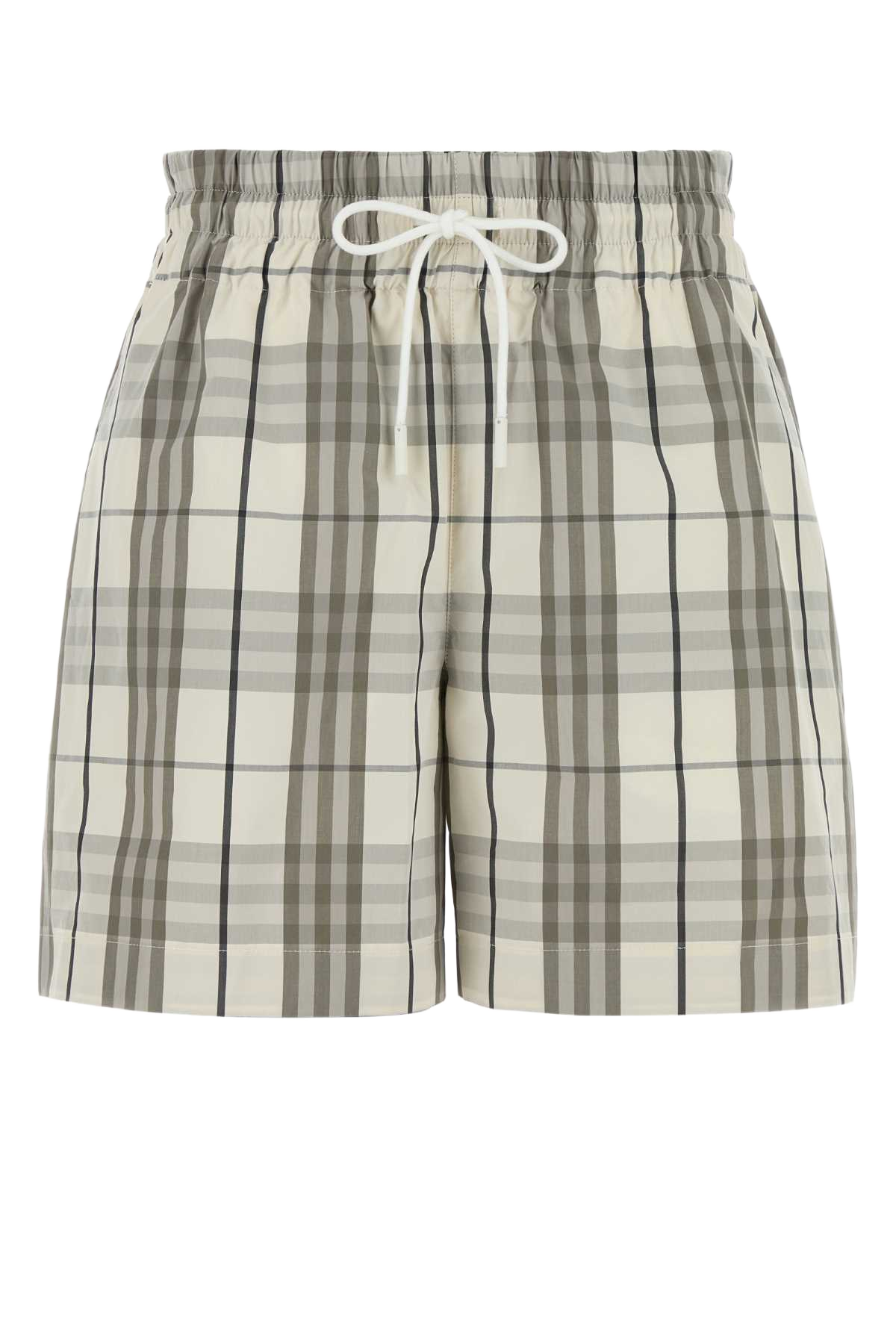 Embroidered Poplin Shorts Cottonipcheck Exterior: Cotton