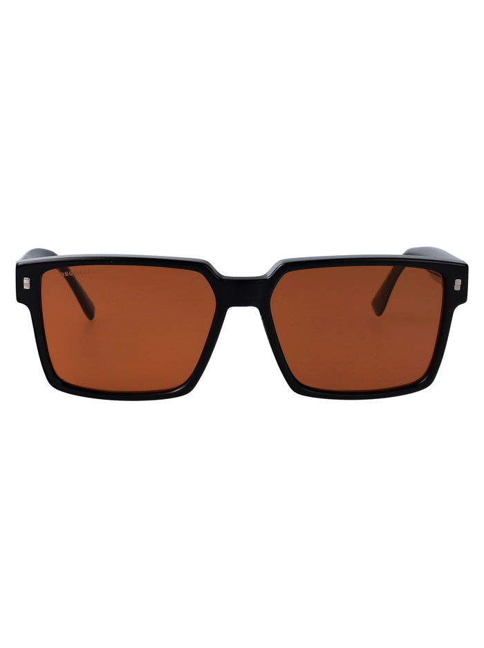 D2 0202-G-S Black Acetate Sunglasses