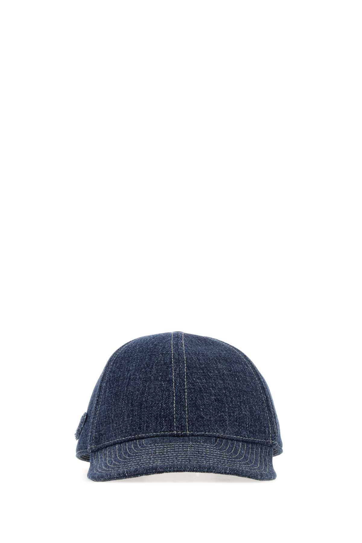 Denim Baseball Cap Blu Exterior: Cotton Cappelli