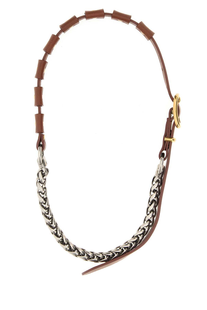 Brown Leather Necklace Tabaccoarg.vebron Exterior: Collane