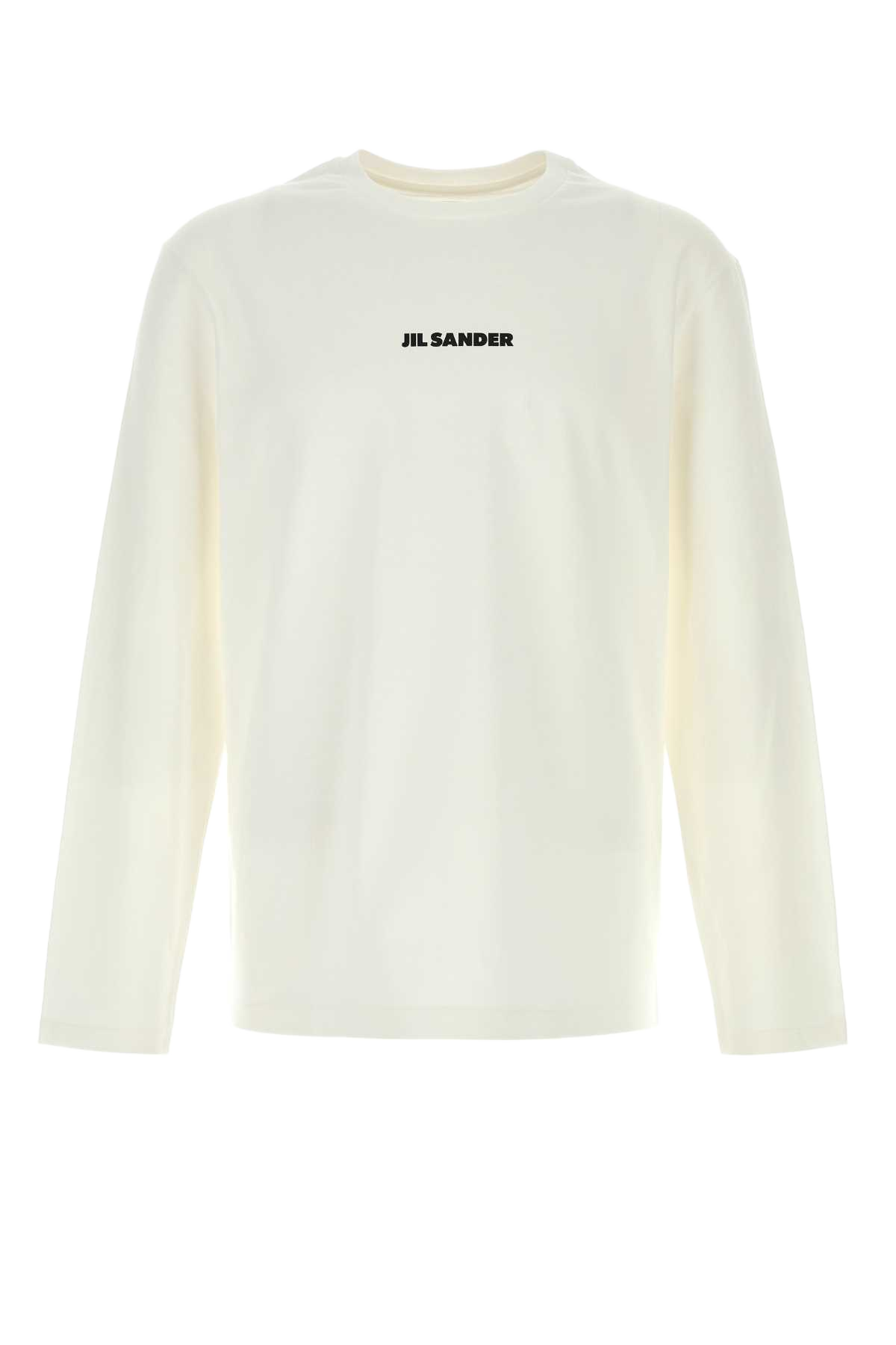 White Cotton T-Shirt Porcelain Cotone