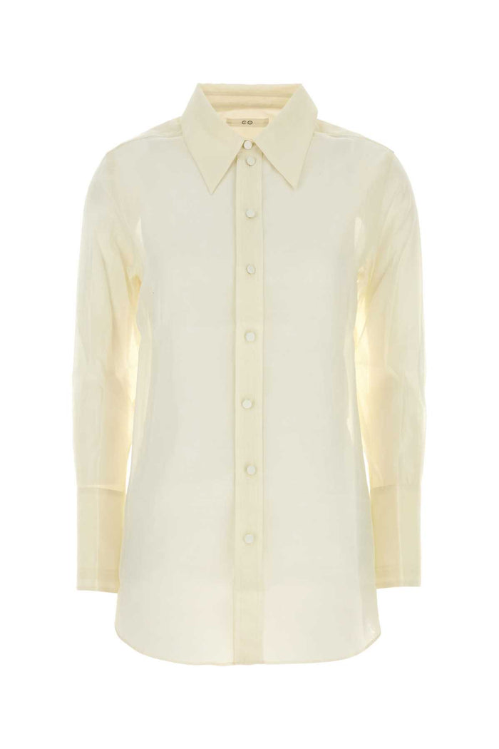 Ivory Cotton Blend Shirt Pearl Exterior: Silk Camicie