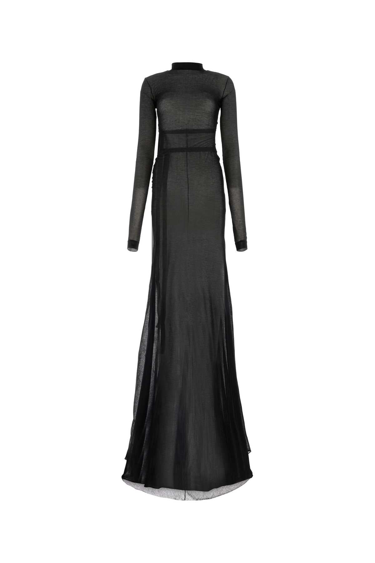 Black Cotton Blend Long Dress 099 Exterior: Nylon Abiti Lunghi