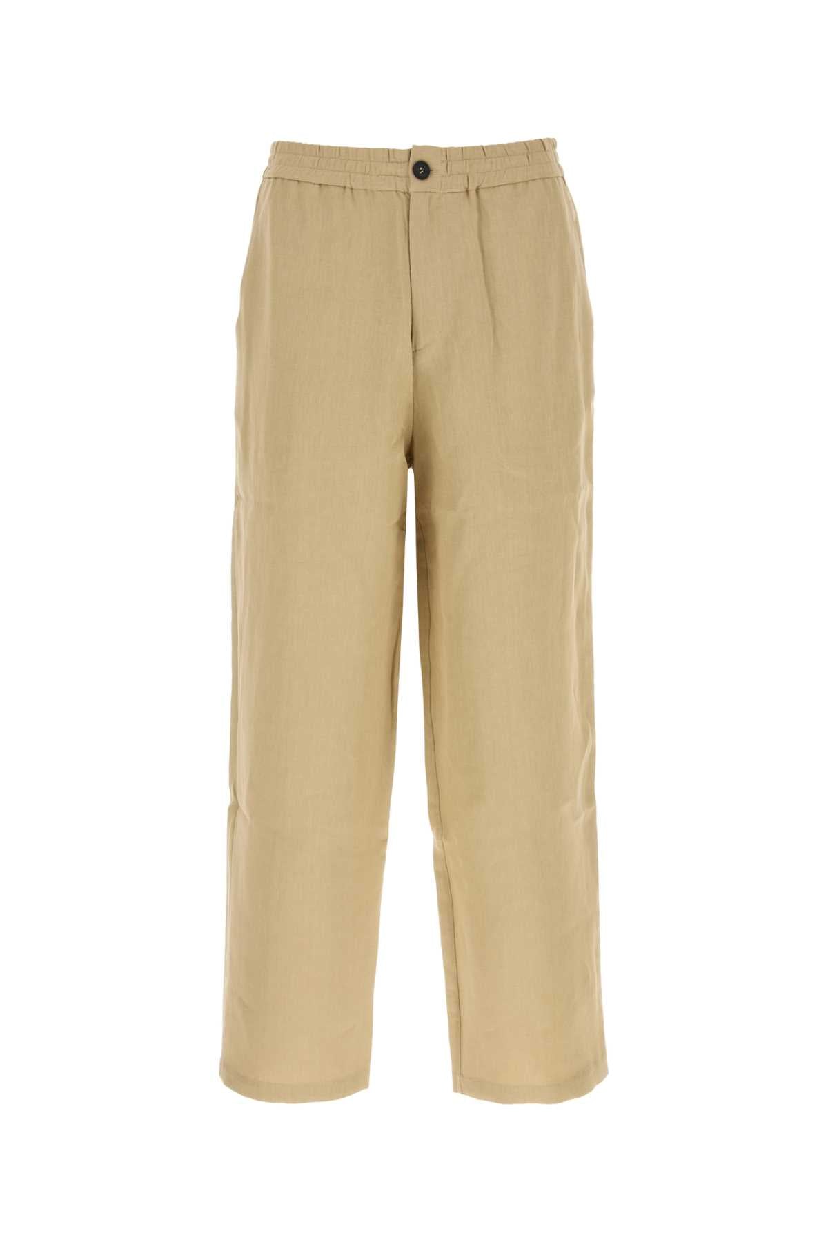 Beige Linen Pant Dune Exterior: Organic Pantaloni